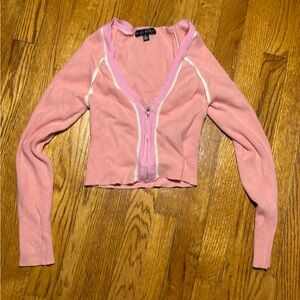 Blue Blush Light Pink Ribbed Sweater